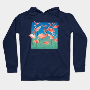 Watercolor Pink Pastel Flamingos Hoodie